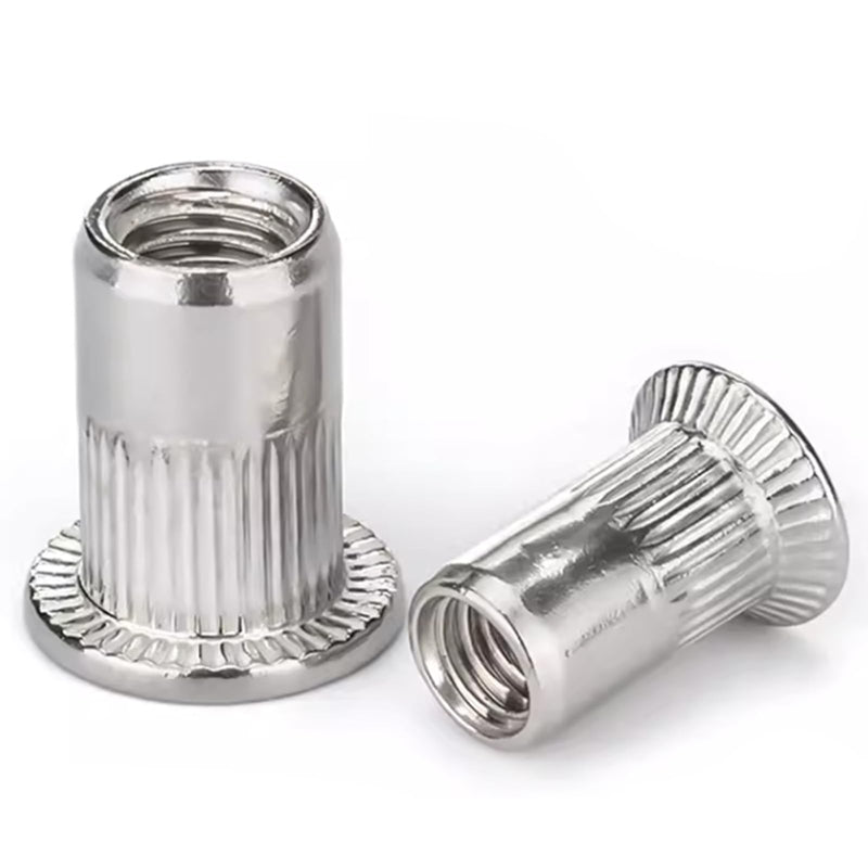 M5 Stainless Rivet Nuts, 304 Stainless Steel Threaded Insert Nut Nutsert Rivnuts, 100Pcs M5 Silver