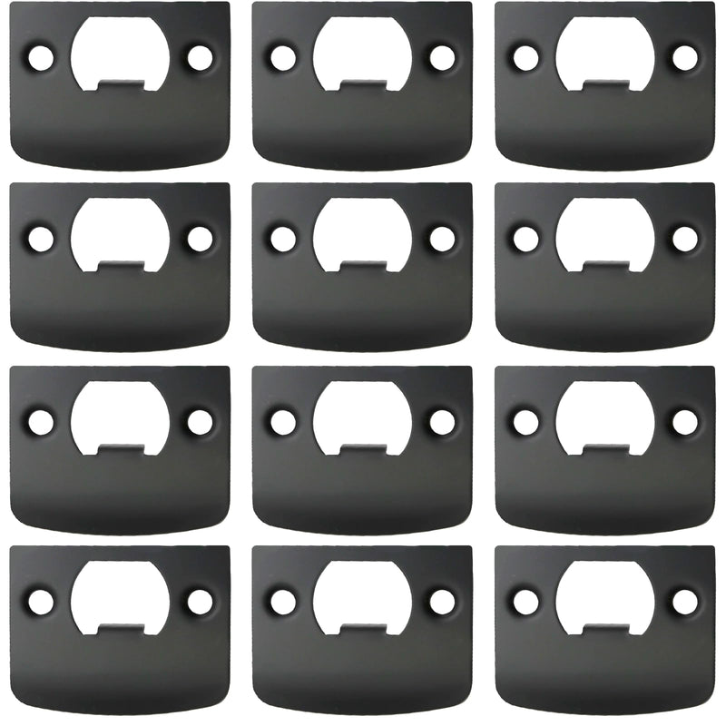 12 PCS Door Strike Plate, Black Deadbolt Strike Plate, Stainless Steel Deadbolt Covers Door Reinforcement Kit