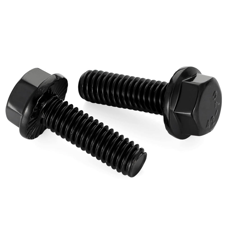 5/16-18 x 1" Flanged Hex Head Bolts Flange Hexagon Screws, Stainless Steel A2 Black Finish, DIN 6921, 15 PCS 5/16-18 x 1"