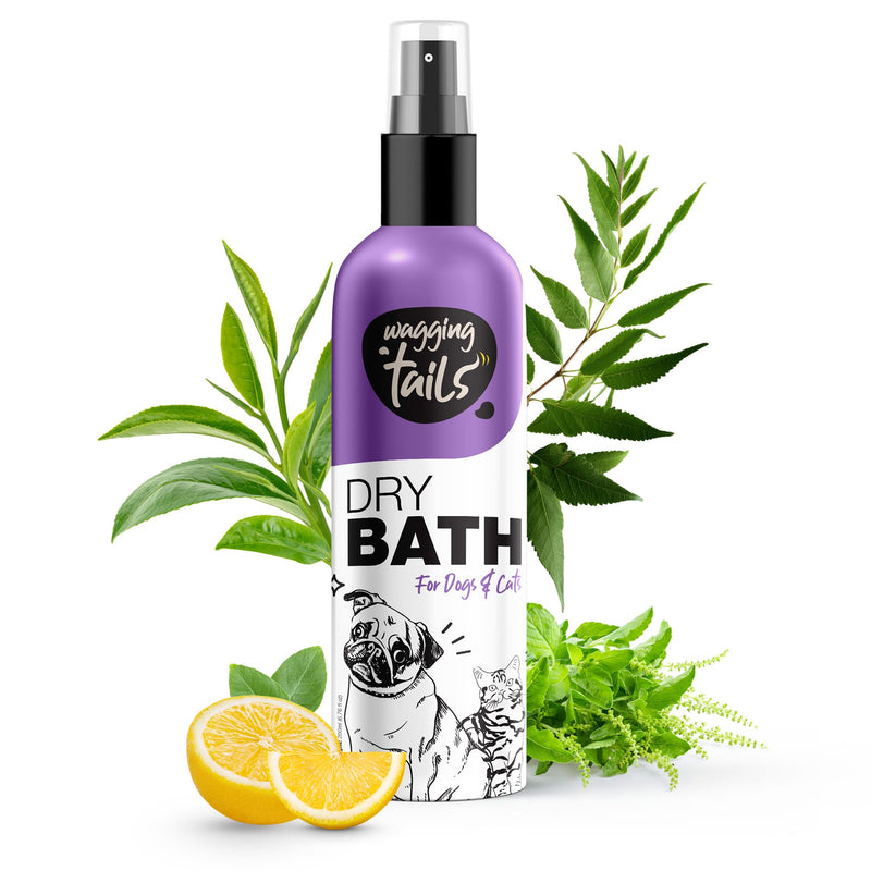 Wagging Tails 6-in-1 Waterless Dry Bath Shampoo for Cats & Dogs, 6.76 fl oz | Waterless Deep Cleaning Pet Spray | Easy to Use | Neutralizes Odors | Moisturizes & Nourishes Coat, Hair, and Skin - PawsPlanet Australia