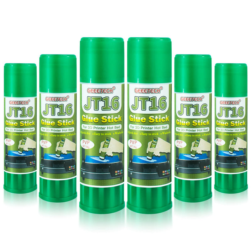3D Printer Glue Sticks 6 Pieces for Glass, PEI Sheet, Aluminum Build Plate, Solid Adhesive for PETG, PLA, TPU, ABS Filament, 1.27oz*6, Washable Stick Glue