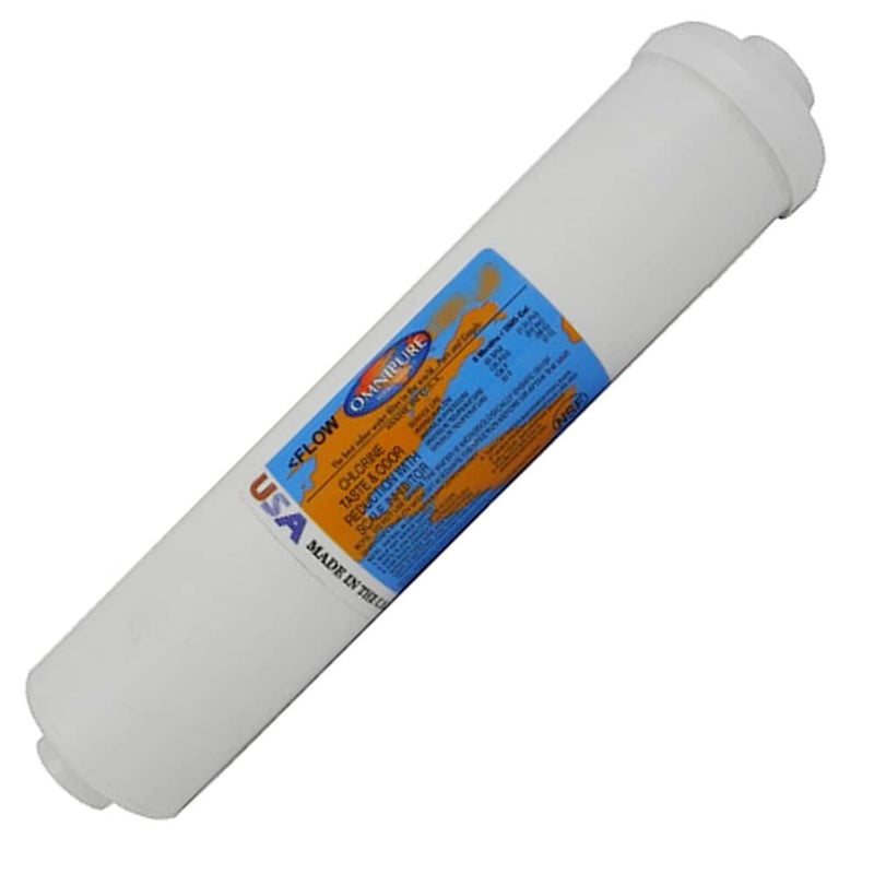 IPW Industries Inc-Omnipure - K5615-BB - 12" x 2.5" 1 Micron Carbon Block With Lead & Cyst Reduction Inline Filter