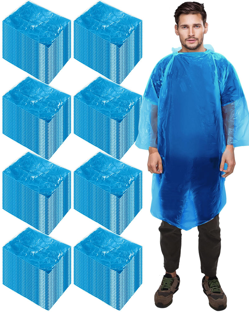 JaGely 120 Pack Disposable Rain Ponchos for Adult Family Pack Bulk Wedding Homeless Care Emergency Travel Hooded Raincoat Blue - NewNest Australia