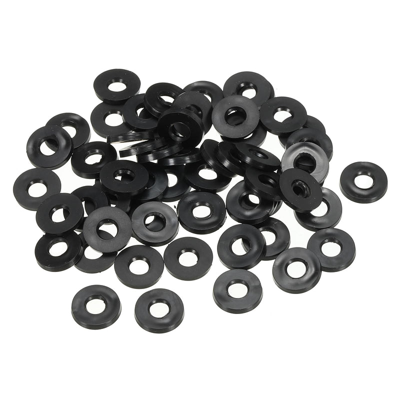 PATIKIL M5 Rubber Flat Washer, 60 Pack 5mm ID 11mm OD 1.6mm Thick Sealing Spacer Gasket Ring for Faucet Pipe Water Hose Fastener Bolt, Black 5x11x1.6mm
