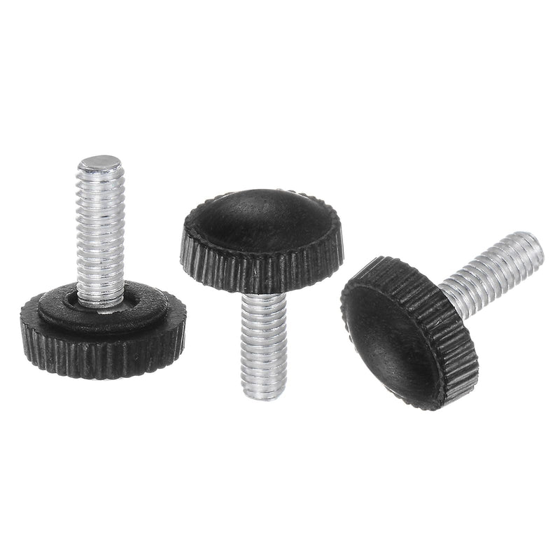 uxcell 100pcs M4 x 12mm Metric Male Thread Knurled Knobs, Thumb Screw Clamping Knobs Grip Plastic Handle Hand Knobs with Threaded Stud, Black