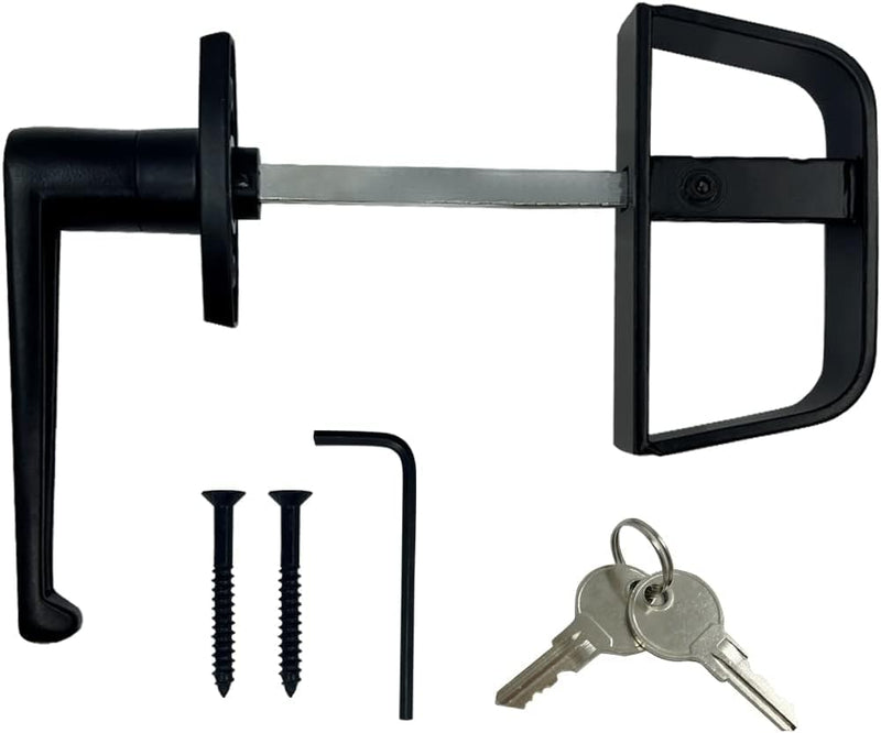 L-Handle Lock Shed Door Latch Lock Kit with 2 Keys and 2 Screws, 4-1/2" Stem Barn Playhouse & Chicken Coop Door Lock