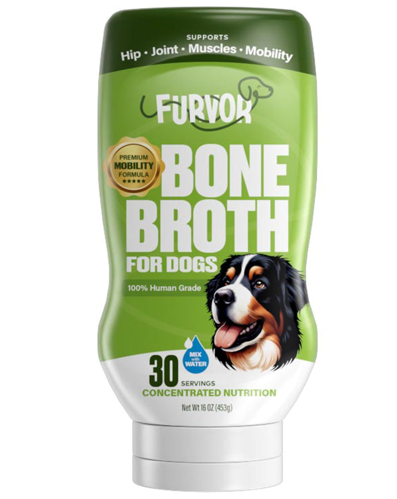 Mobility Support Beef Bone Broth for Dogs | Hip & Joint Support for Dogs | Glucosamine & Amino Acid Boosted | Human Grade Ingredients | Just add Water | Made in USA, 16 oz Beef Mobility Support 16 Fl Oz - PawsPlanet Australia