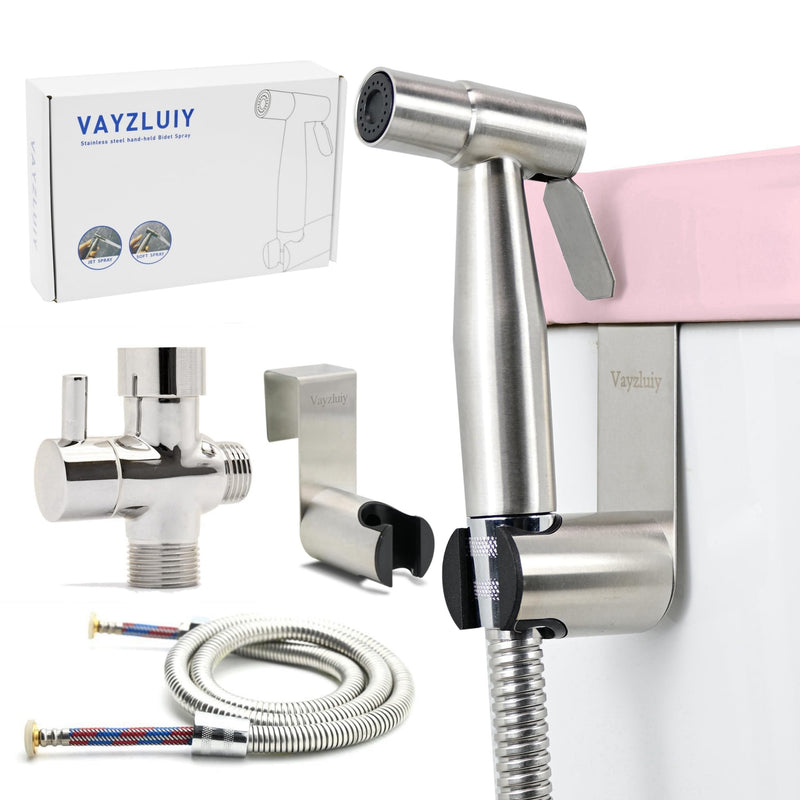 Handheld Bidet Sprayer for Toilet - Bidets for Existing Toilets Adjustable Water Pressure with Bidet Hose for Feminine Wash, Stainless Steel Muslim Shower Jet Spray for Toilet 1 Pack