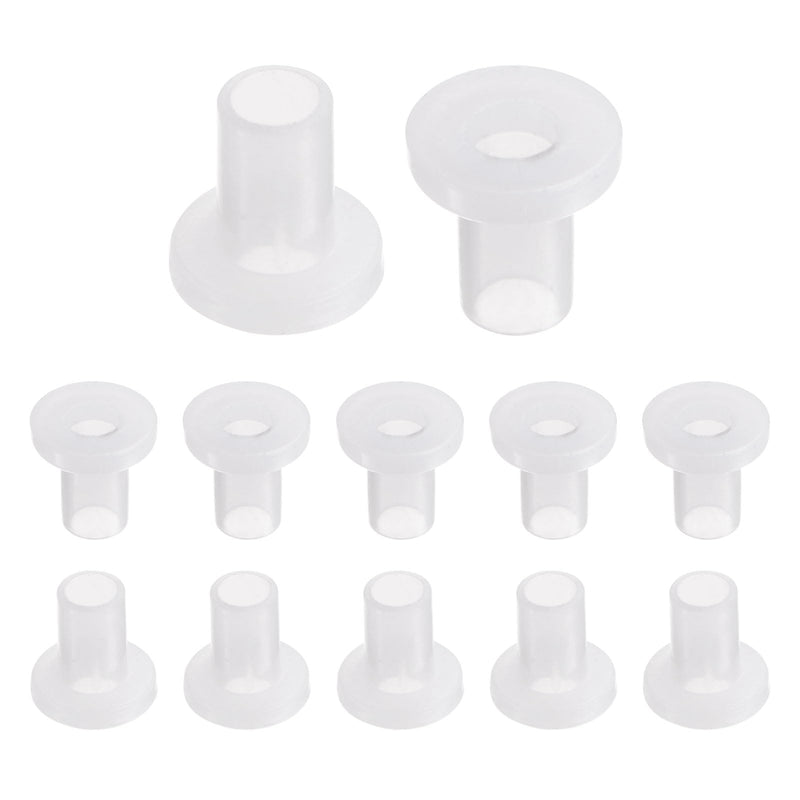 uxcell 12pcs Flanged Sleeve Bearings Plastic Bushings 4mm Bore x 5.5mm OD x 10mm Length Nylon Bushings, White 12