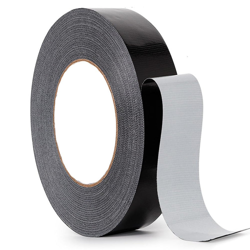 Duct Tape 1 Inch X 44 Yards, 8.5 mil Thickness, Heavy Duty Black Duct Tape, No Residue, Waterproof, Tear by Hand for Repairs, Industrial, Professional Use