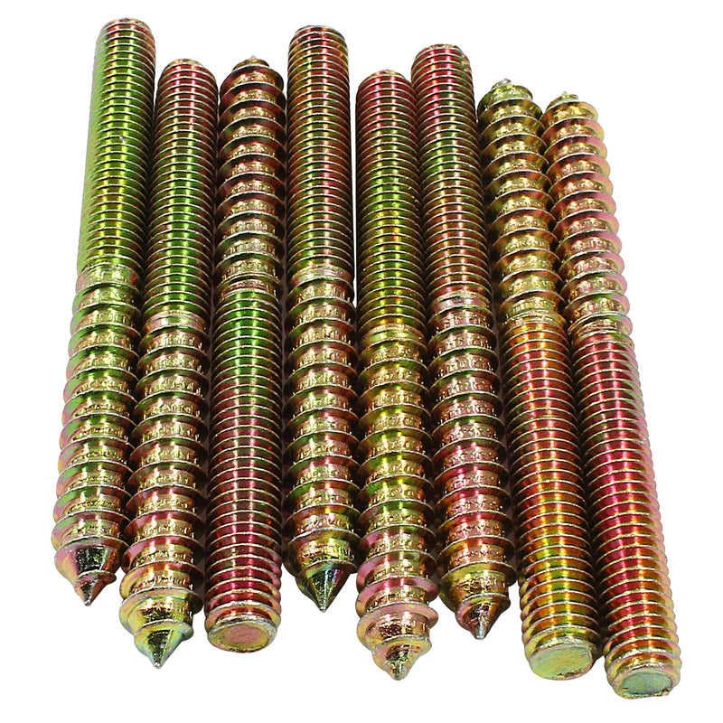Biaungdo 3/8-16 x 4 Hanger Bolts, 8 Pcs Self-Tapping Screw Hanger Bolts Double Headed Bolts Wood Dowel Screw Bolts Furniture Accessories for Wood Joint 3/8-16 x 4"