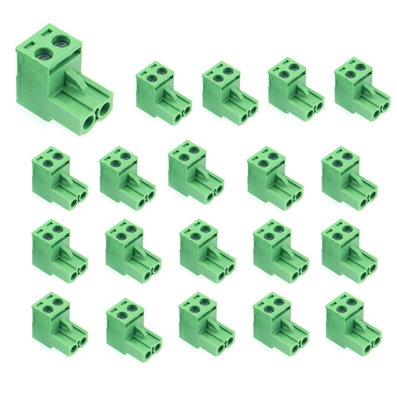20 PCS 2 Pin 5.08mm Pitch Pluggable PCB Screw Terminal Block Phoenix 8 Pin Plug for 24-12AWG