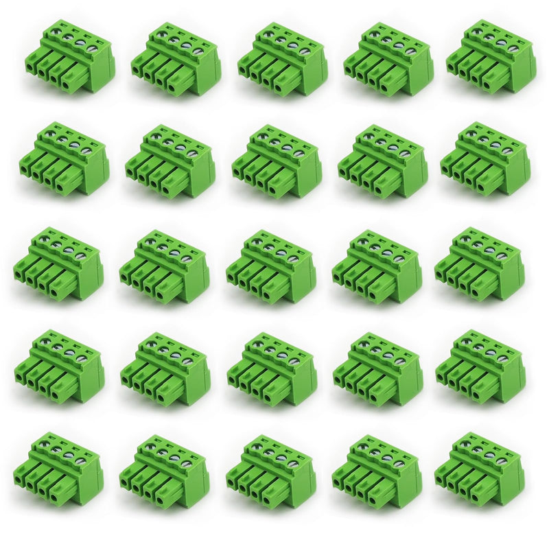 20 PCS 4 Pin 3.81mm Pitch Screw Terminal Block Connector for 28-16AWG, Pluggable Quick Male Plug Connector-4 Pole - NewNest Australia