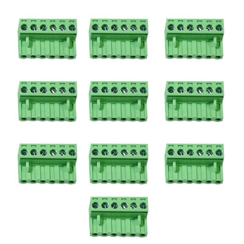 10 PCS 6 Pin 5.08mm Pitch Pluggable PCB Screw Terminal Block Phoenix 6 Pin Male Plug for 24-12AWG