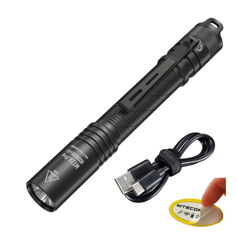Nitecore MT2A Pro EDC Flashlight, 1000 Lumens, 279 Yard Beam, USB-C Rechargeable, Dual Power with AA Compatibility, Compact Waterproof Slim Penlight, Including NitecoreS Sticker