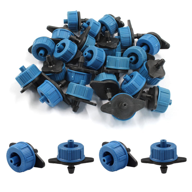 60 Pcs Drip Irrigation Emitters, 2 GPH Pressure Compensating Irrigation Drippers for Garden Lawn Watering Irrigation System, Blue 2 GPH - 60Pcs