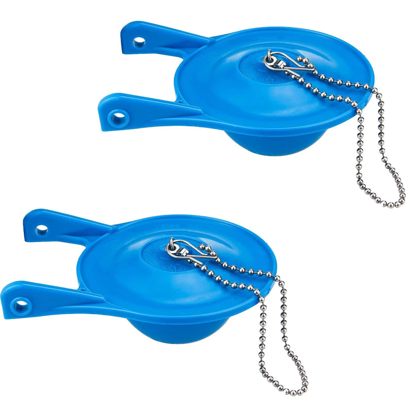 Gerber Toilet Flapper Replacement, 2 Pack 3 inch for Gerber 99-788 with 2 Toilet Handle Chains Lecyco Rubber Water Saving, Easy to Install Blue x 2