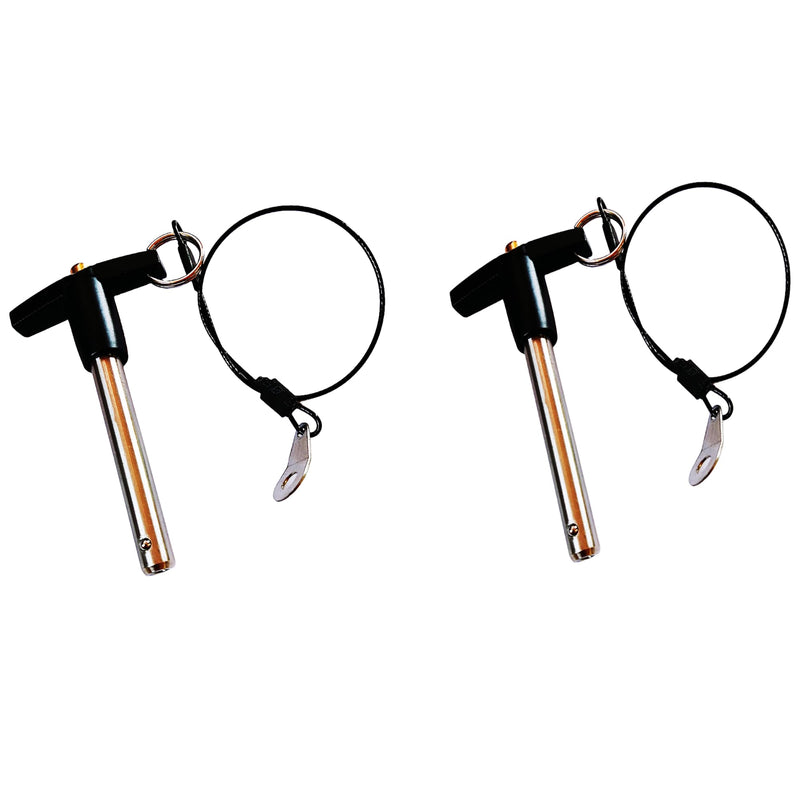 T Handle Lock Pins Stainless Steel 304 Push-Button Quick Release Pin, Pin Dia 3/8in(9.5MM). Clamping Length 54.8mm(2.16in) with Lanyard Cable (2) 2