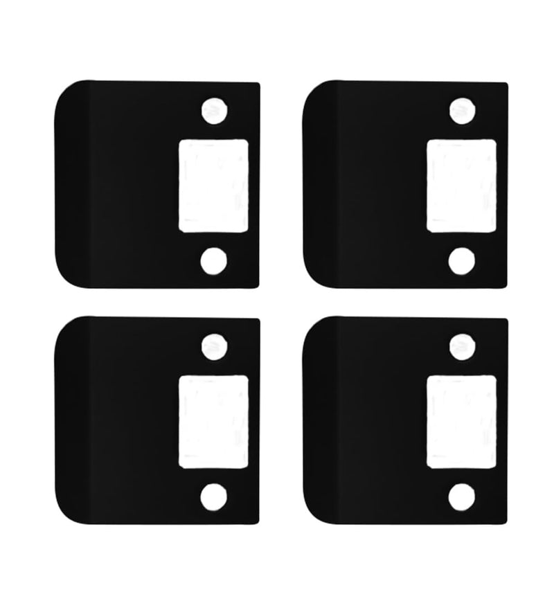 QCAA Solid Brass Extended Lip Strike, 2-1/4''X2-1/4", Matte Black, 4 Pack, Made in Taiwan 4pack Matte Black(2-1/4")