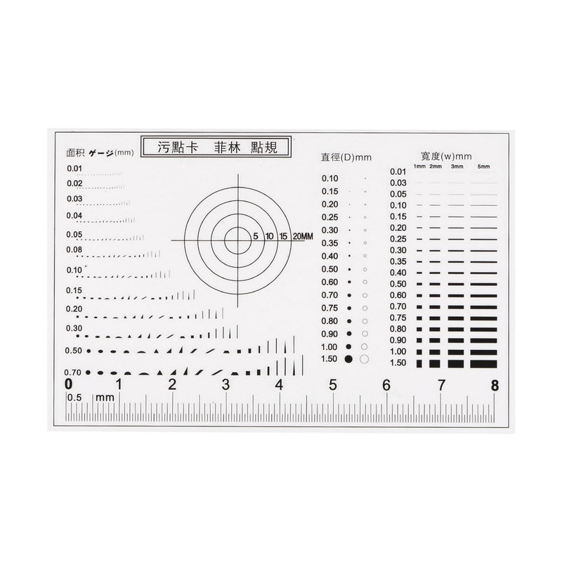 HARFINGTON High Precision SEC Size Estimation Chart 8cm 0.2mm Transparency Flaw Detection Film Ruler for Diameter Area and Line Width Defects Measuring
