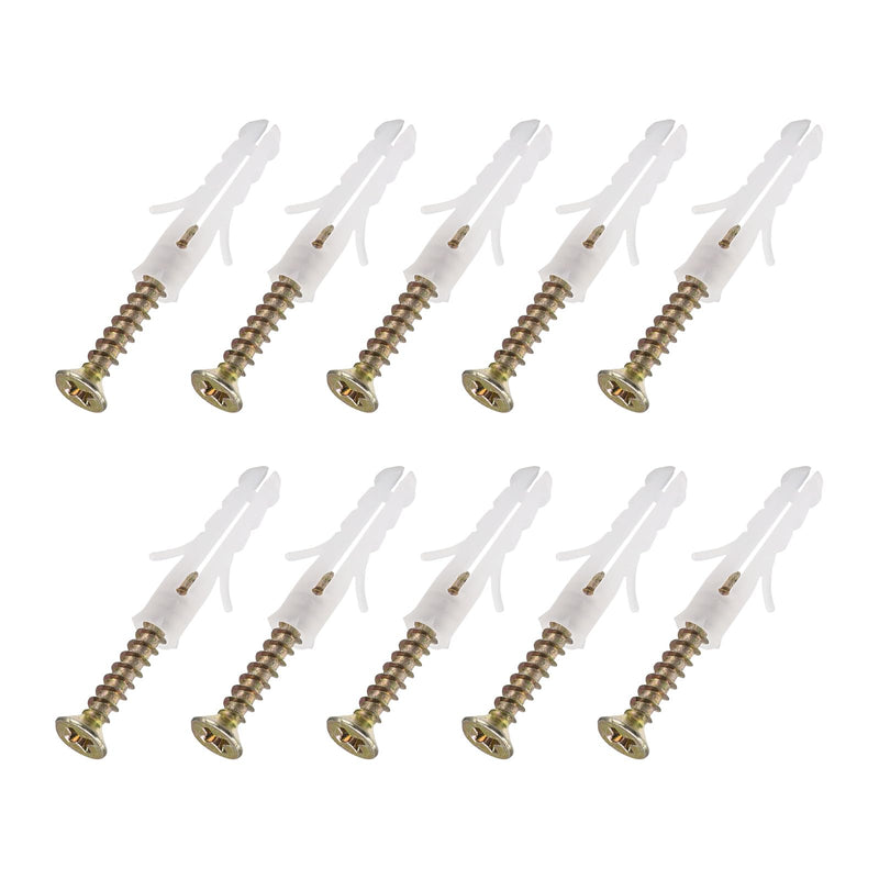 METALLIXITY Screws Plastic Expansion Pipe (5x25mm) 20Pcs, Plasterboard Plugs Self Tapping Screw - for Construction, Industry, White Expansion Tube 5x25mm 20