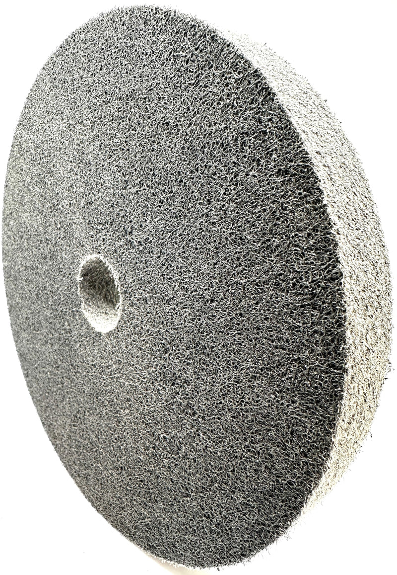 Nylon Fiber Deburring Wheel 8" x 1" x 1-1/4" 7P Hardness 180Grit Silicon Carbide Brushed Polishing Buffing Unitized Wheel for Bench Grinder Buffing Machine with Adapter for 1/2 5/8 3/4 Arbor 8" x 1" x 1-1/4" 7P Hardness 180 Grit