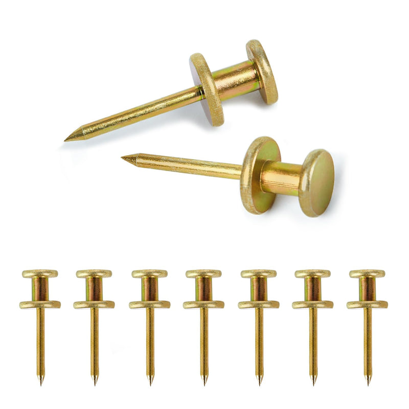 Double Headed Picture Hangers(20lbs-50pcs), Picture Hanging Nails, Thumb Tacks for Wall Hanging, Wall Nails for Hanging, Professional Plaster Picture Hooks for Wooden Wall or Drywall