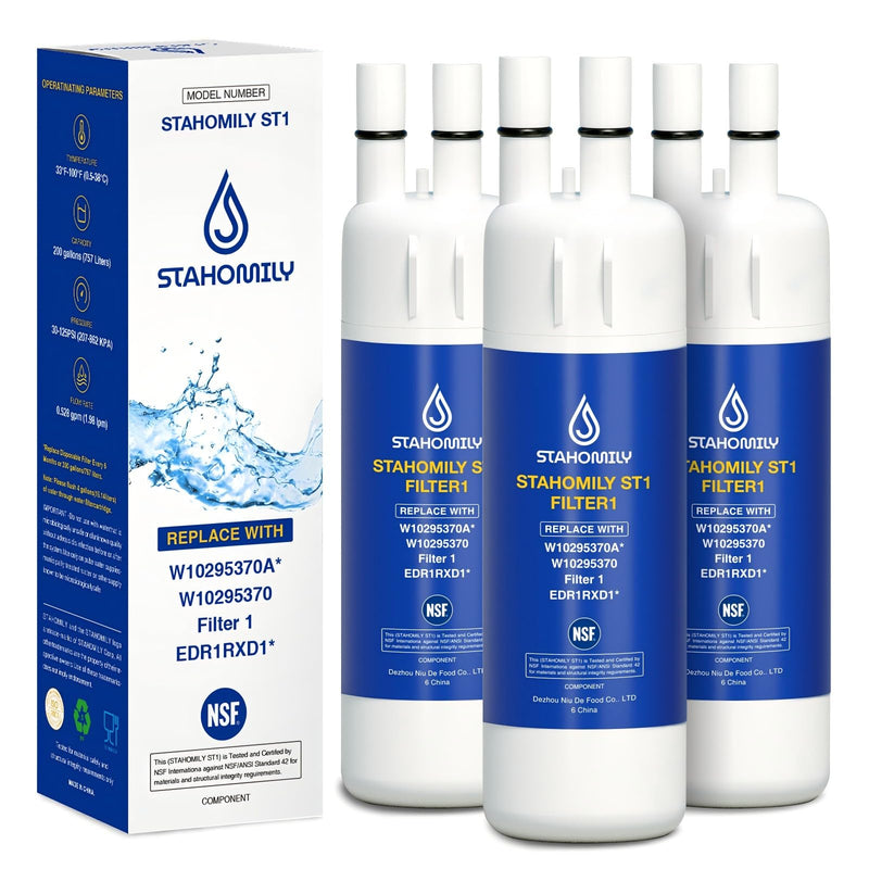 W10295370A water filter replacement for Whirlpool EDR1RXD1, Everydrop Filter 1, W10295370, WHR1RXD1, KAD1RXD1, P4RFWB, P8RFWB2L, Compatible with Kenmore 46-9930, 46-9081，Pack of 3