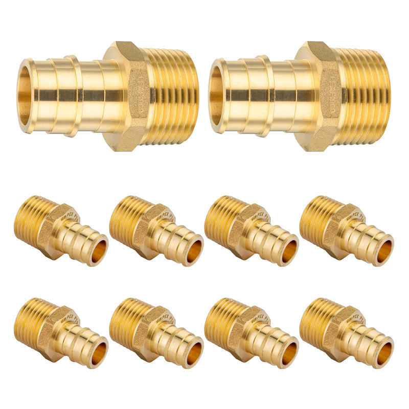 10PC HeSun 1/2" PEX-A Expansion x 1/2" Male NPT Adapter(PEX1960016-10) 1/2 Inch,10 Pack Male Adapter