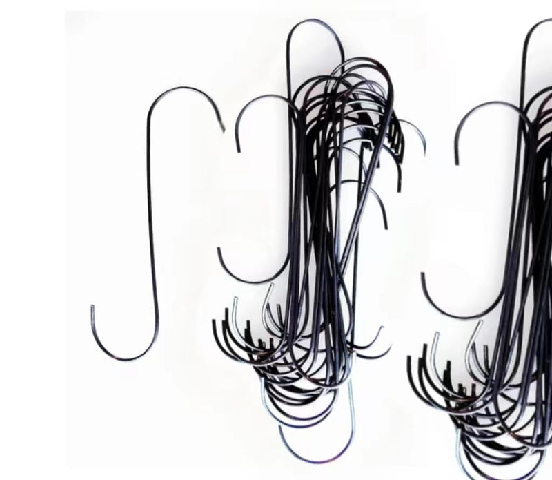 60 PCS 6 Inches Long S Hooks - .076 Wire for Paint and Powder Coating Utility,S Shape Long Hooks 60PCS, 6 "S hook