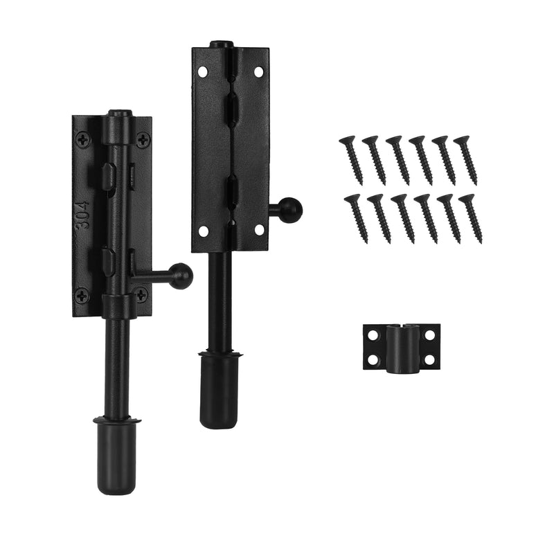 Barrel Bolt Latch Slide Bolt Latch Hardware 6.3 Inch Black Heavy Duty Gate Lock Solid 304 Stainless Steel Slide Lock for Outdoor Fence Wooden Gates Barn Door Cabinet Drawer Window(2 Pack) Black 2 Pack