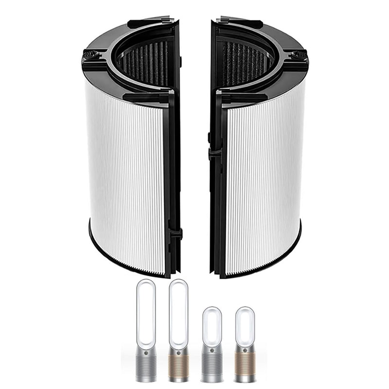 360° Combi Glass 2-in-1 HEPA+Carbon Replacement Filter For Dyson, Black Black & White