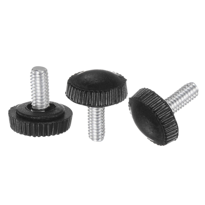 uxcell 30pcs M4 x 10mm Metric Male Thread Knurled Knobs, Thumb Screw Clamping Knobs Grip Plastic Handle Hand Knobs with Threaded Stud, Black