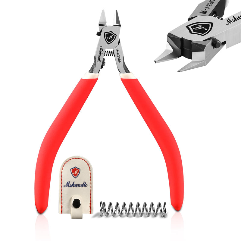Model Nippers, 4.8" Ultra Thin Single Blade Gundam Nippers, Sprue Cutter Hobby Nippers, Model Kit Nippers for Plastic Gunpla Model Building with Protective Cover and Spring Basic Affordable