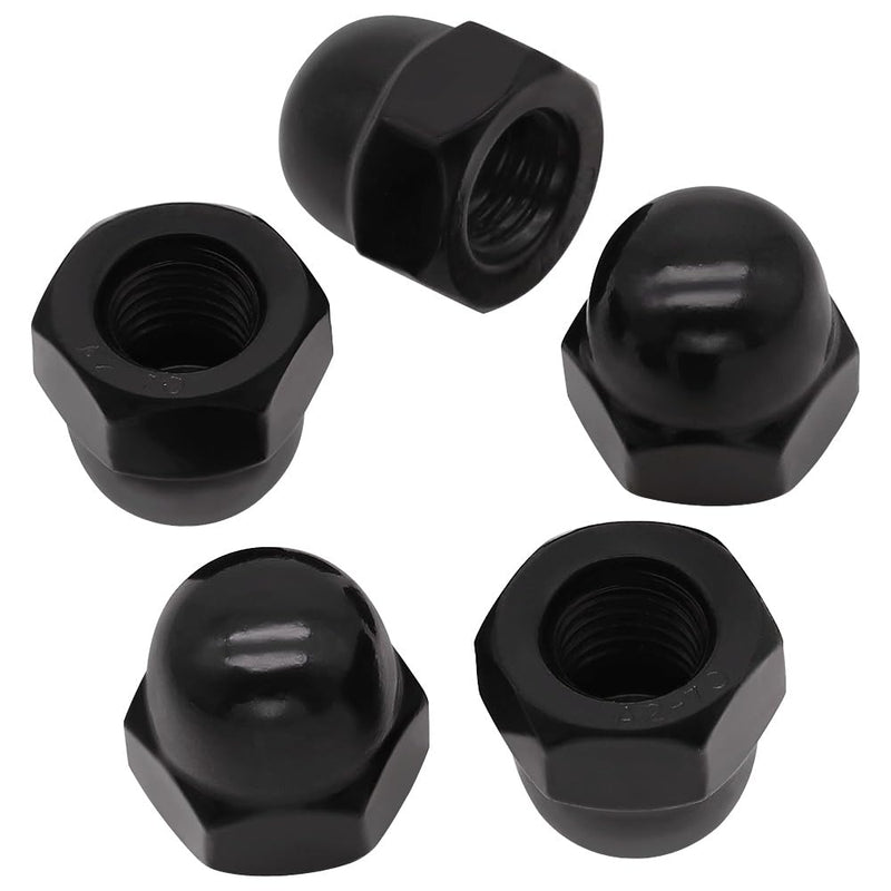 #8-32 (50 Pack) Stainless Steel Cap Nuts, Acorn Cap Dome Head Nuts US Standard, Stainless Steel 304 (18-8), UNC Coarse Thread, Black Coated #8-32 50