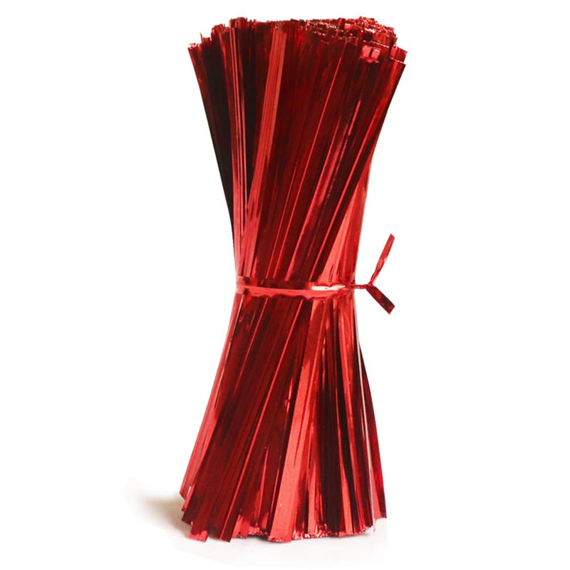 Twist Ties for Treat Bags 750 Pcs Party Cake Pops Ties 3.94" (Red)… Red
