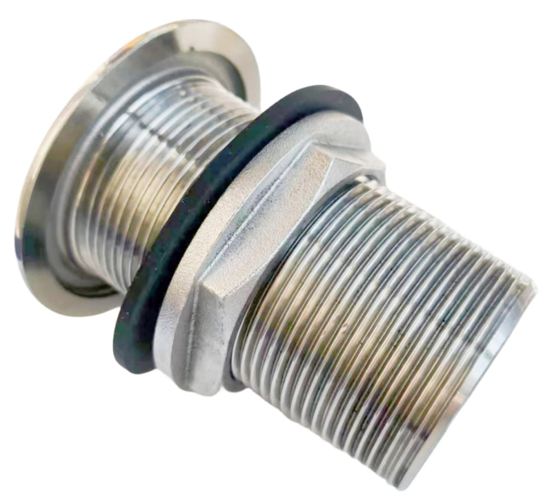Marine Grade 316 Stainless Steel Full Threaded Through Hull Pipe Fittings with Nuts and washers for Boats, Yachts (1.5IN) 1.5IN