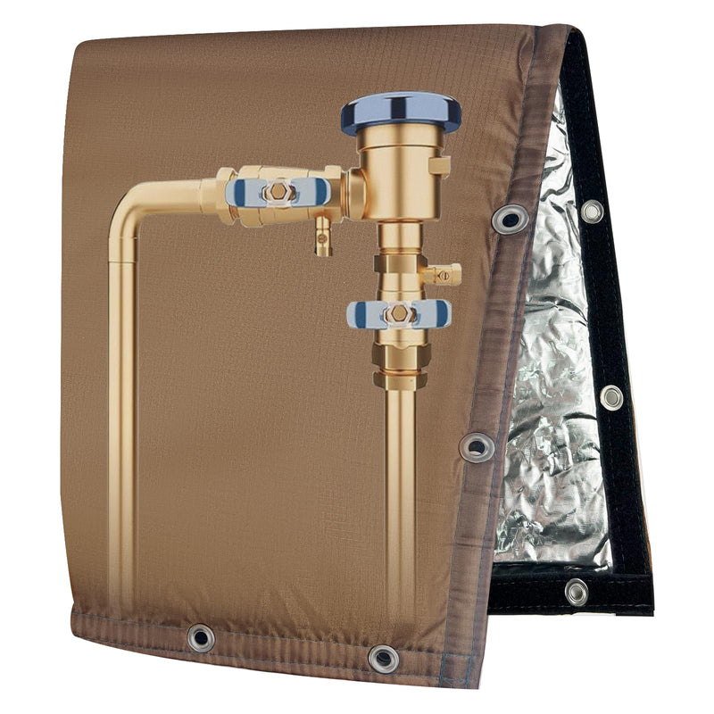Backflow Preventer Insulated Cover (5˚F) Thick 6-Layer Fabric Pipe Insulation Cover (UV Coated) Winter Freeze Protection,for Water Well Pump Covers and Sprinkler Valve Covers (16" W X 20" H) 16"W X 20"H