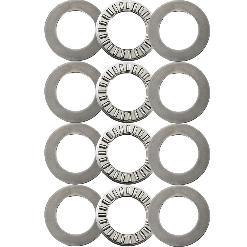 4 Sets NTA1220+2TRA, Thrust Needle Roller Bearings with Two Washers, ID 3/4", OD 1-1/4"