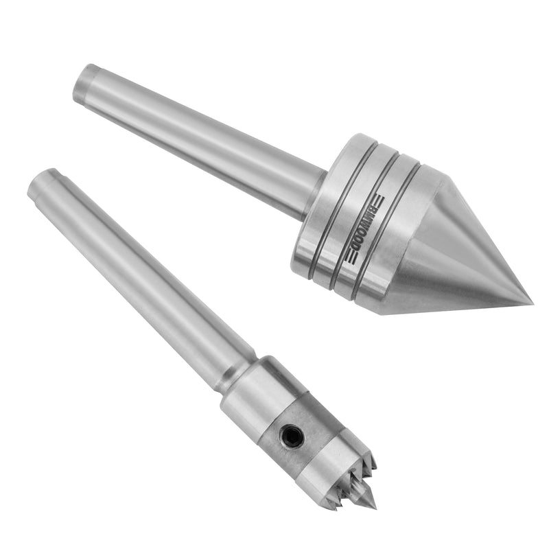 Woodlathe MT1 Centers Set, Live Center 1-1/4" Dia and Crown Drive Center 1/2" Dia LC5+DC2/MT1
