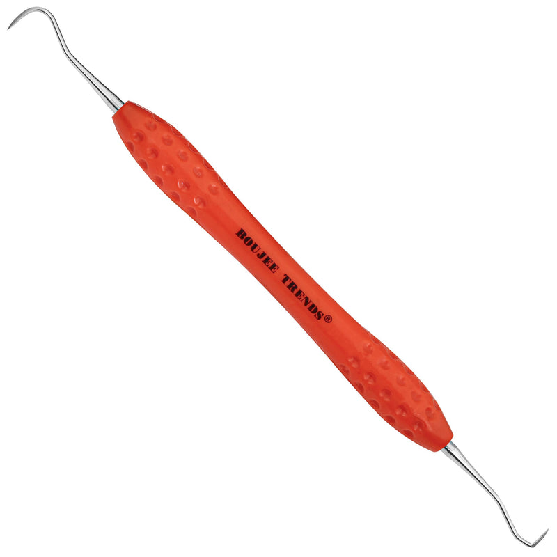 Professional Dental Tools Tartar Scraper for Dentist, Personal Use and Pets Plaque Remover for Teeth, Premium Oral Care Double Ended Dental Scaler | U5/33 Stainless Steel (Orange, Silicon Handle) Orange, Silicon Handle