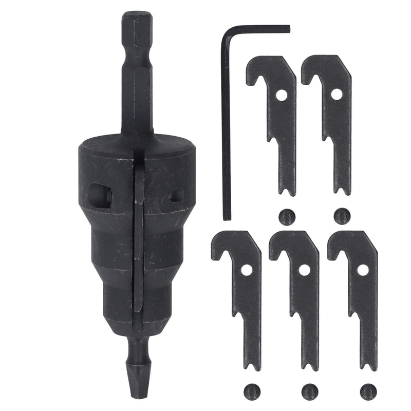 Power Conduit Reamer 1/4 Inch Shank High Carbon Steel Hand Held Conduit Deburring Tool with 5 Blades