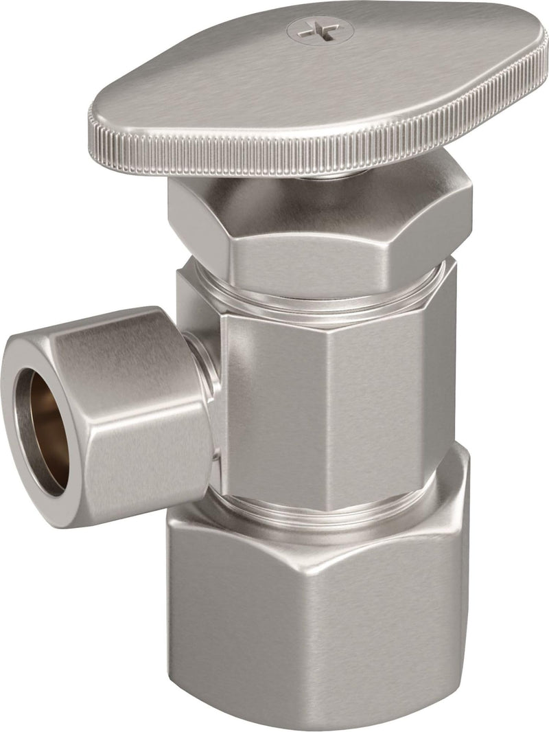 PROFLO PF203 5/8" x 3/8" Angle Supply Stop Valve Brushed Nickel