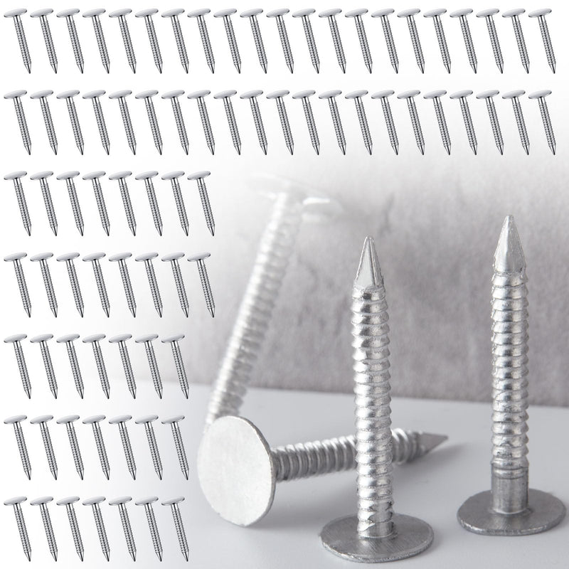 Tandefio 250 Pcs Aluminum Siding Nails Siding and Panel Nails Roofing Siding Nails Aluminum Metal Roofing Nails to Fasten Roofing Felt Wood Decking Insulation Board (1-1/4 Inch) 1-1/4 Inch