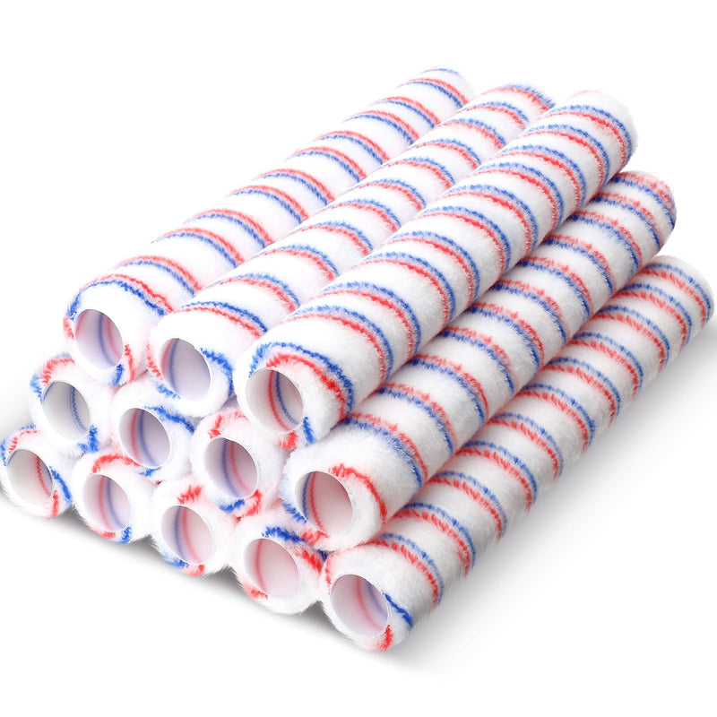 Leumoi 12 Pcs 18 Inch Paint Roller Covers Refill Microfiber, 1/2'' Nap 1/2" Nap