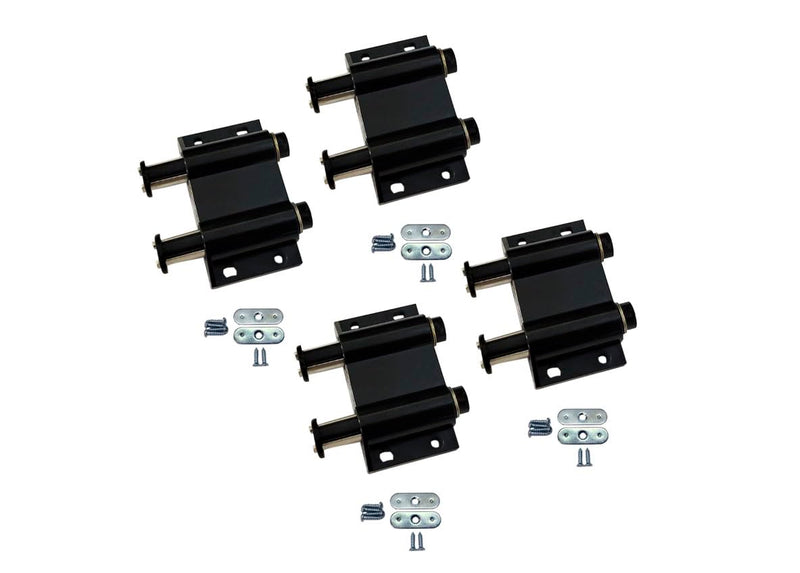 QCAA Magnetic Touch Latch for Cabinet, Push to Open, Double Barrel, Black, 4 Pack, Made in Taiwan 4pack Black(Double)