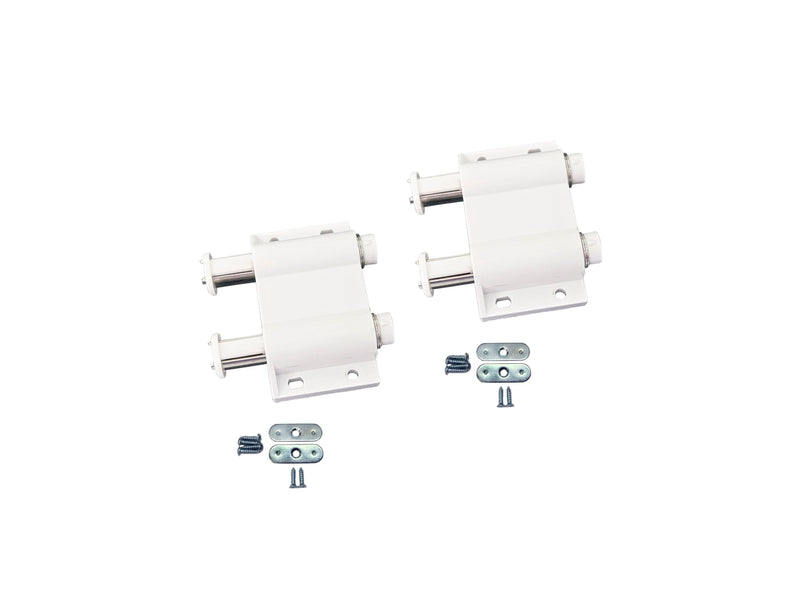 QCAA Magnetic Touch Latch for Cabinet, Push to Open, Double Barrel, White, 2 Pack, Made in Taiwan White(Double)