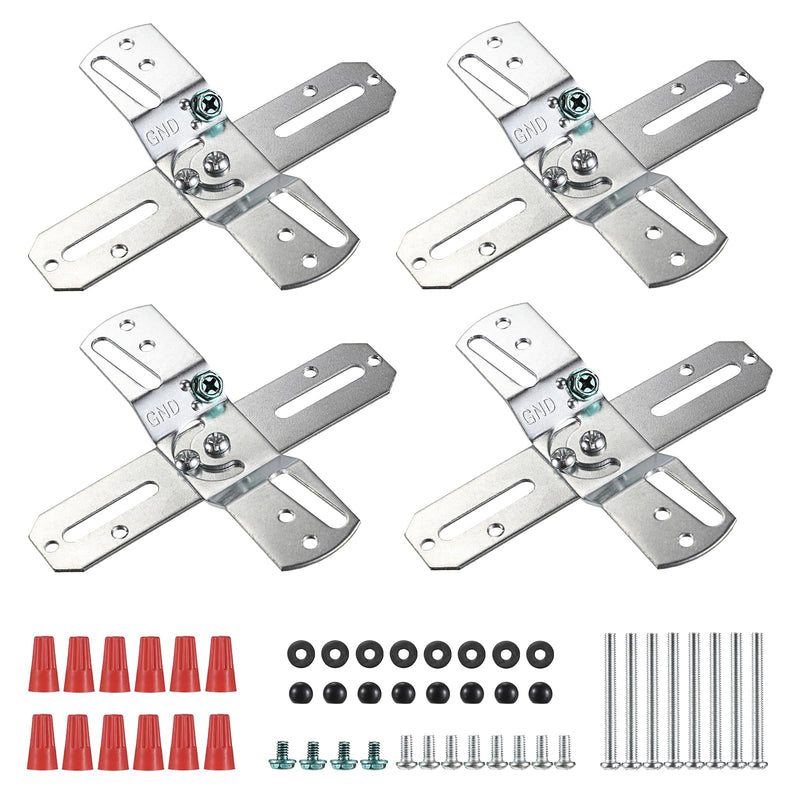 OwnMy 4PCS Rotatable Light Fixture Mounting Brackets Universal Lighting Fixture Crossbars Kit, Close to Ceiling Light Fixture Plates Ceiling Fan Crossbar Mounting Brackets for Pendant Light Chandelier Cross