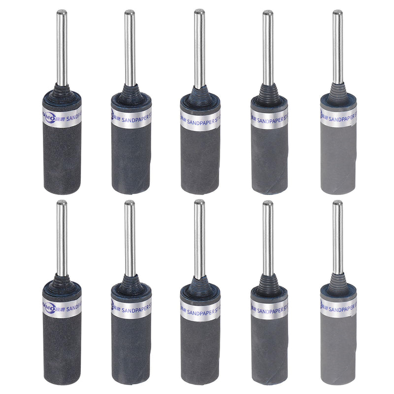 HARFINGTON 10pcs Abrasive Sandpaper Rolls Kit 320-3000 Grit 2.35mm Shank Sanding Drums Sleeves Cylinder Grinding Head for Woodworking Glass Metal Polishing
