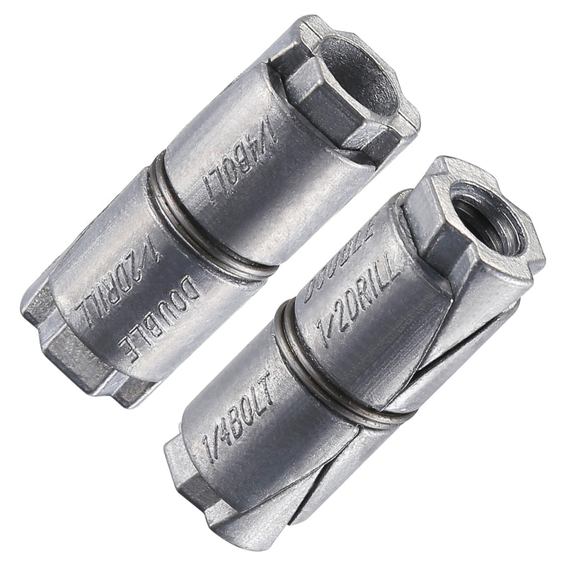 (25 pcs)1/4x1-1/4 Outer diameter1/2 Double Expansion Anchor, Zinc Plated Double Expansion Shield Anchors, Double Expansion Shields,for Masonry, Concrete, Brick or Block 1/4x1-1/4x1/2 25